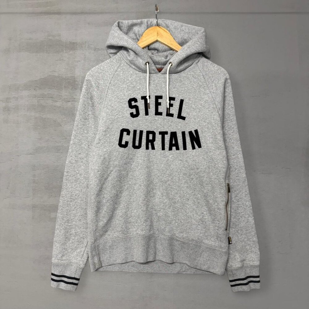 Vintage Pittsburgh Steelers Steel Curtain Grey Hoodie Sweatshirt Small